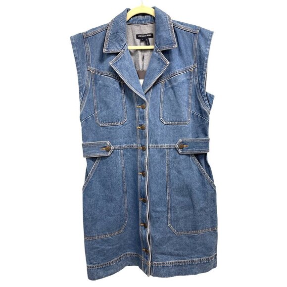 Veronica Beard Jax Denim Mini Dress NWT Size 12 - Picture 4 of 8